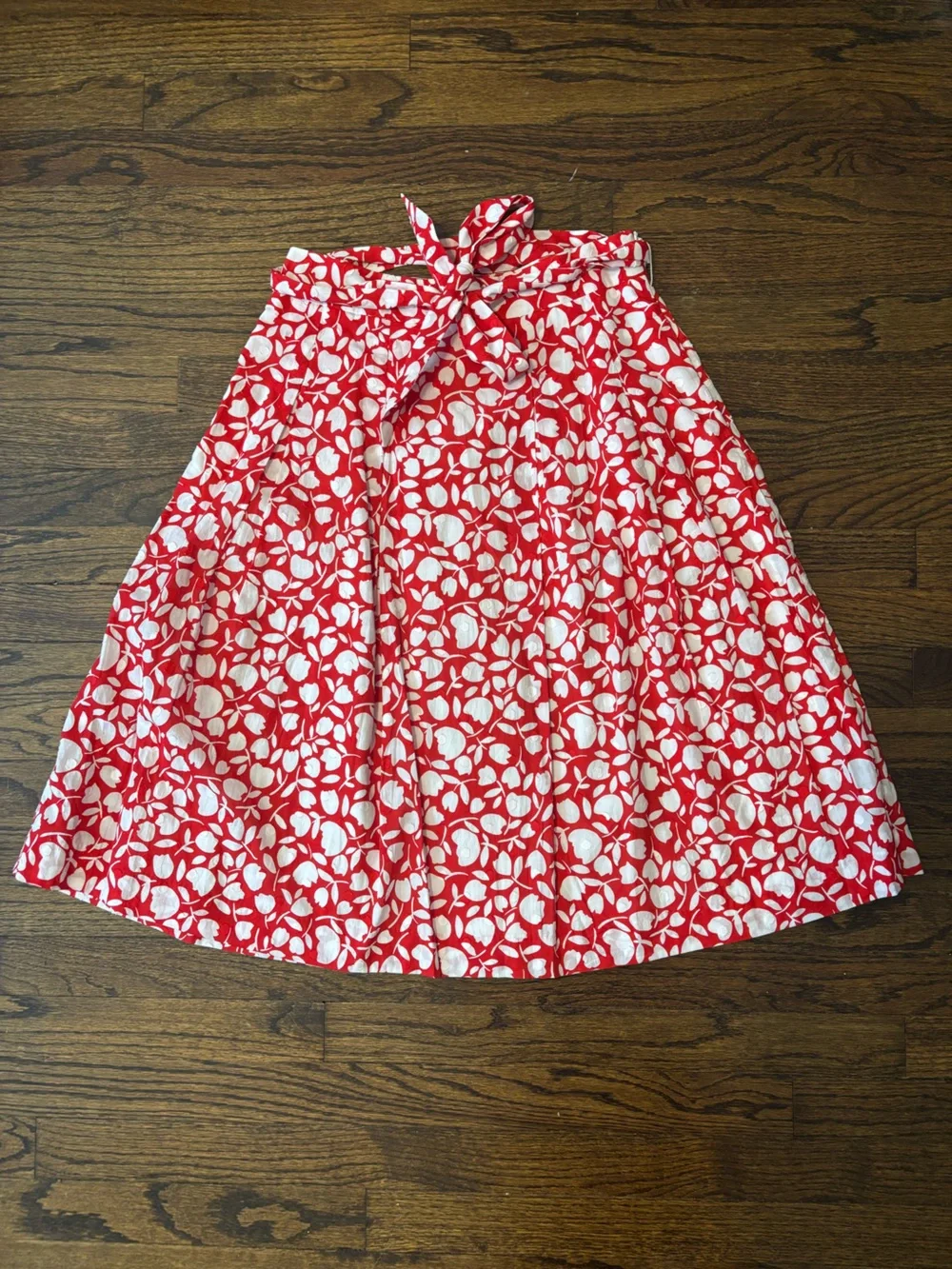 NWT Talbots Petite Floral Coastal Tulip Pleated Cotton Midi Skirt Size 6P